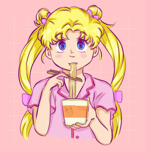 usagi eating ramen