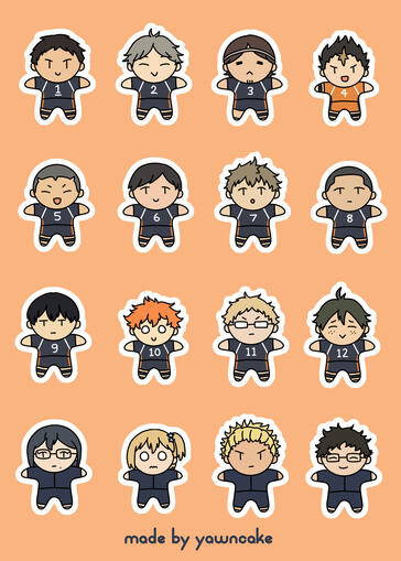 haikyuu karasuno sticker sheet
