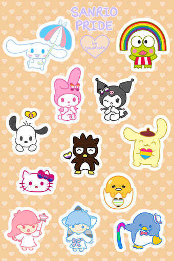 sanrio pride sticker sheet